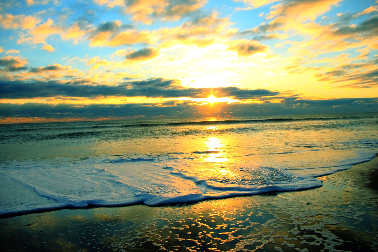 sunrise sky beach free photo