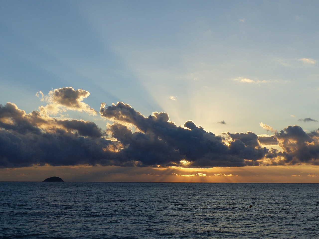 sunrise with clouds clouds mediterranean sea free photo