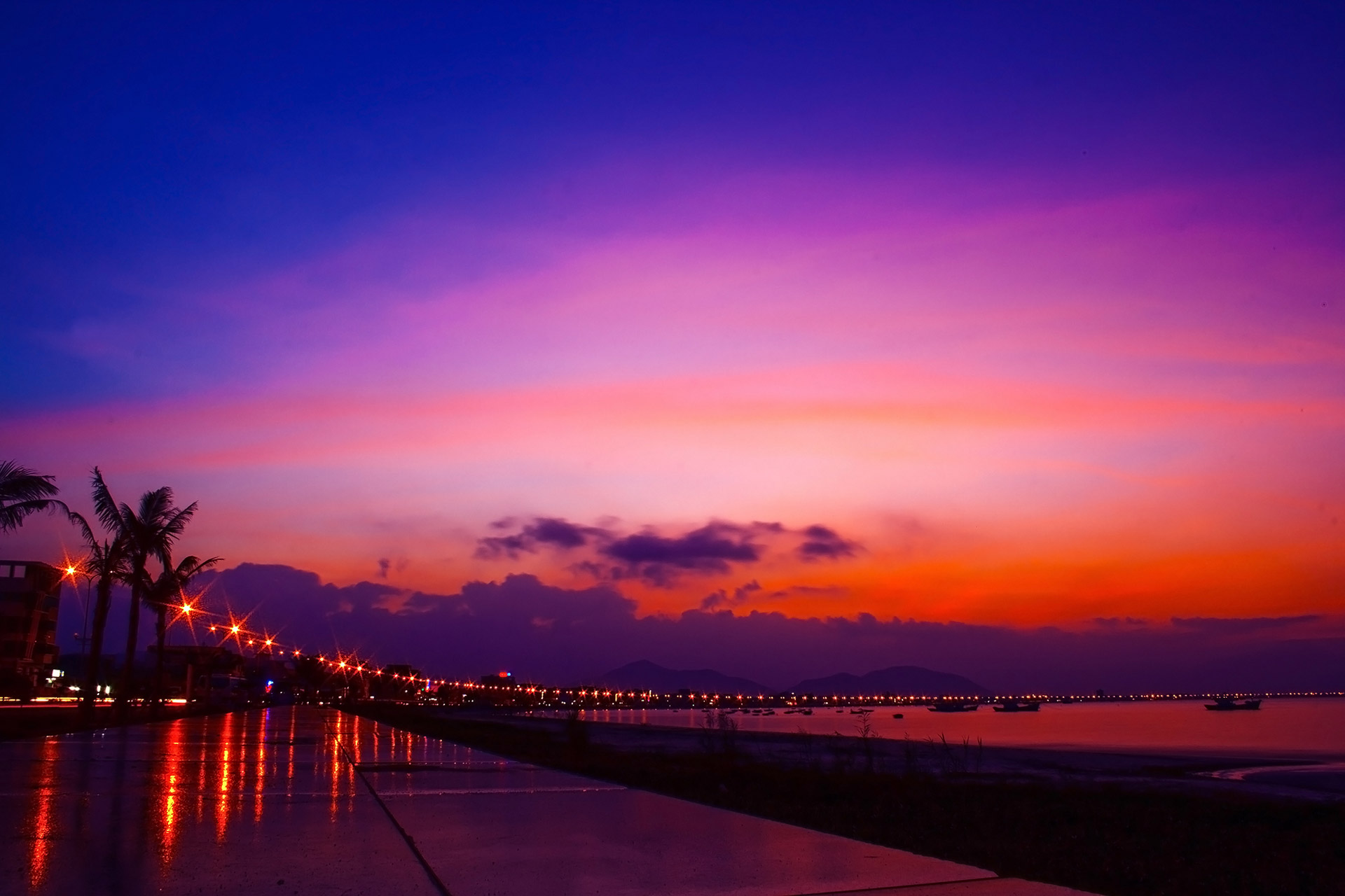 sunset sundown da nang bay free photo