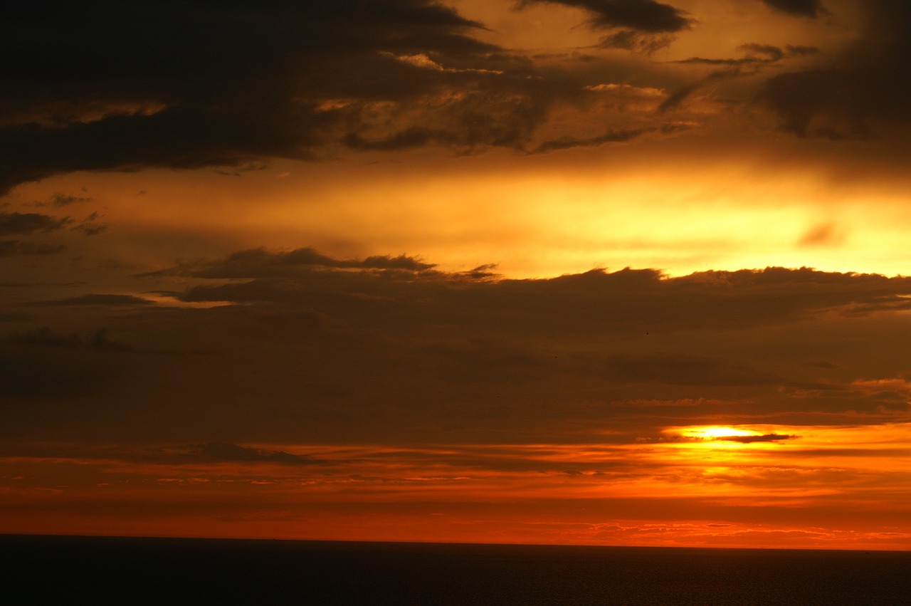 sunset ocean twilight free photo