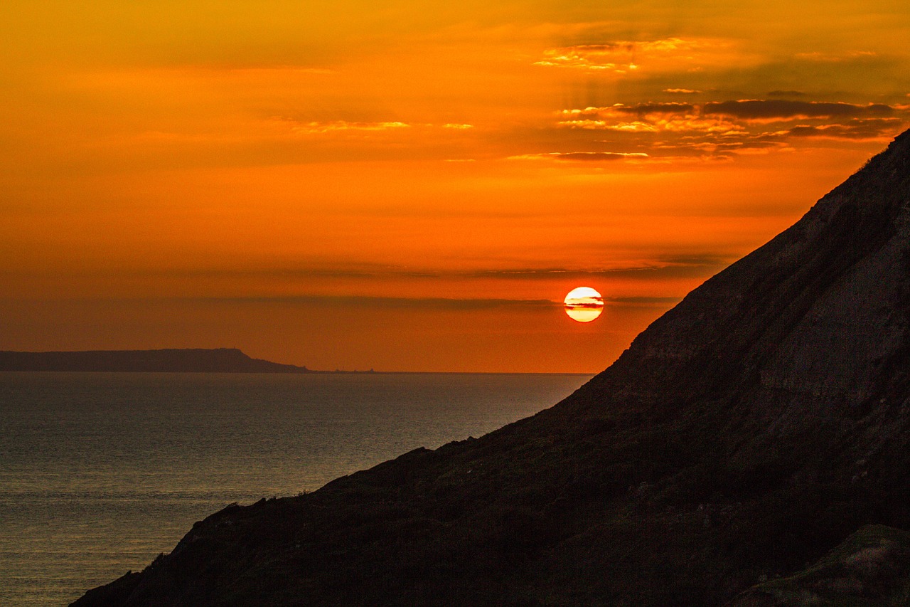 sunset sea horizon free photo