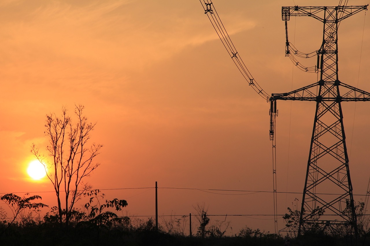 sunset transmission tower the scenery free photo