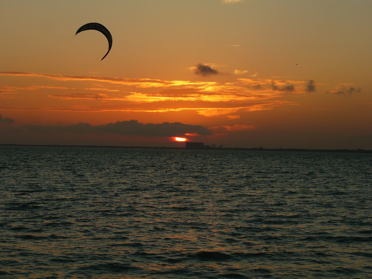 sunset miami beach water free photo