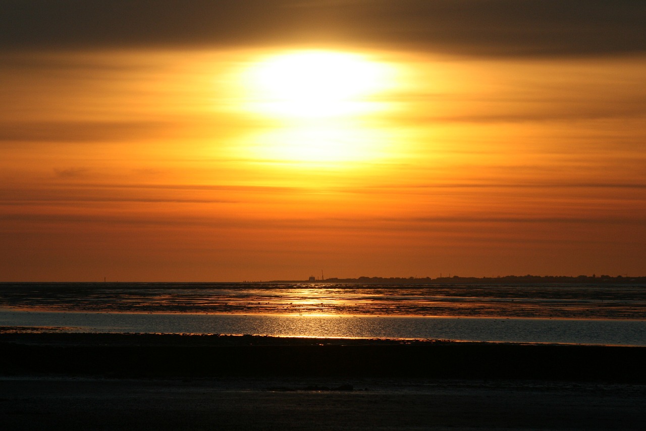 sunset coast north sea free photo