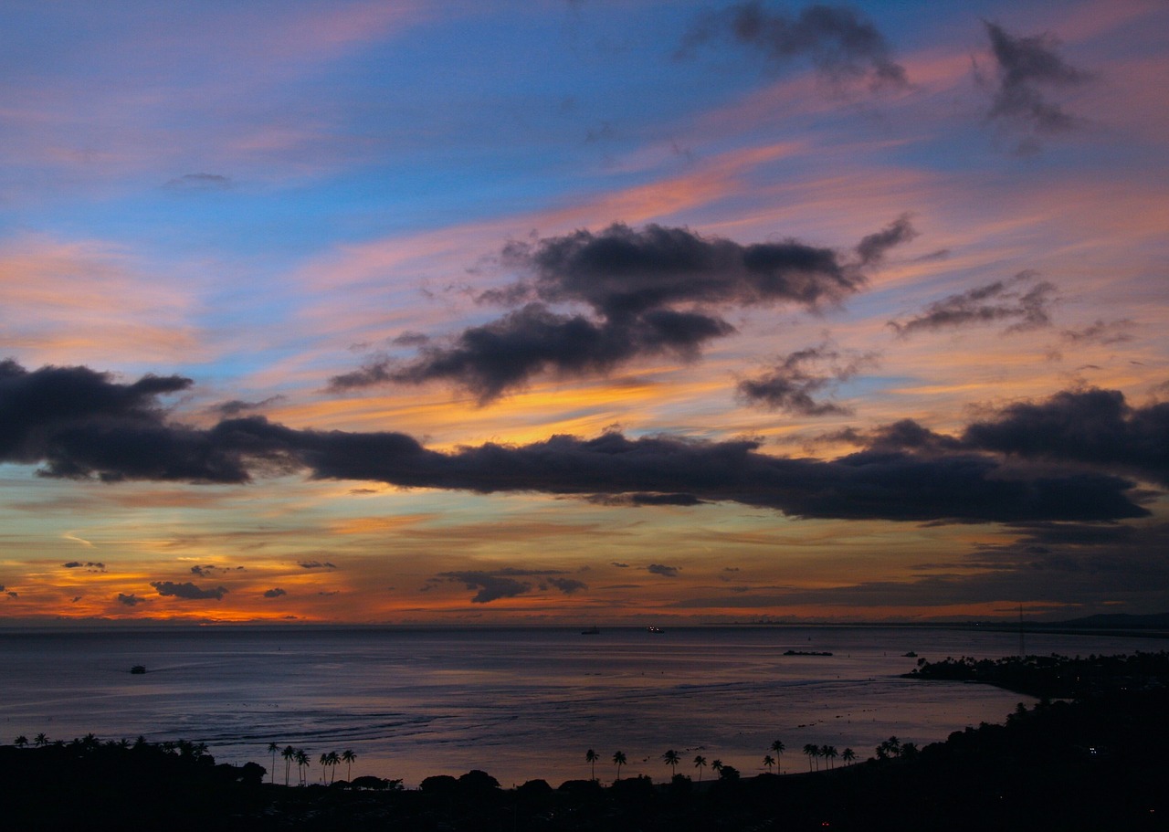 sunset hawaii vacation free photo