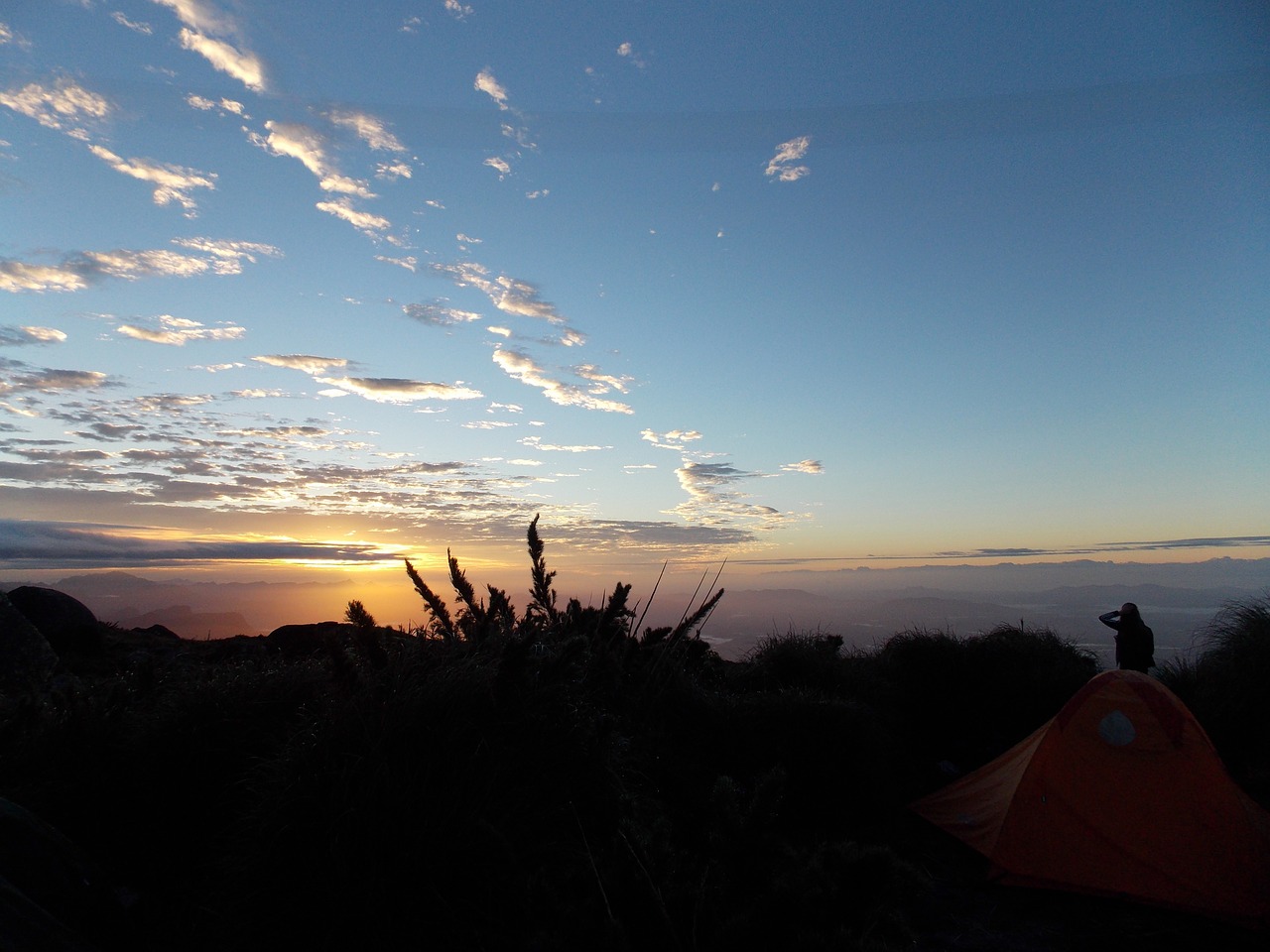 sunset mountain trail free photo