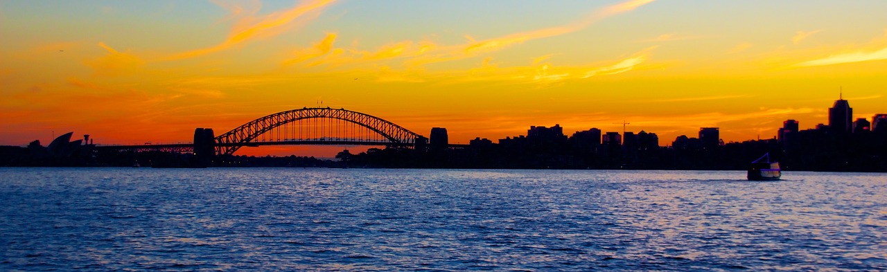 sunset landscape sydney harbor free photo