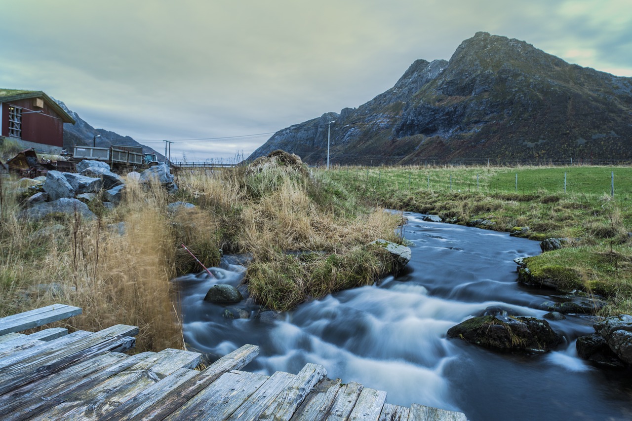 sunset lofoten boats free photo