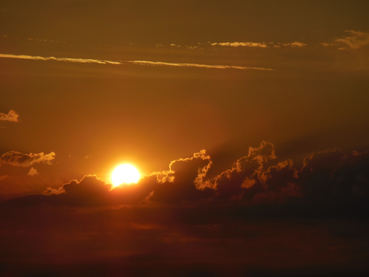 sunset clouds orange free photo