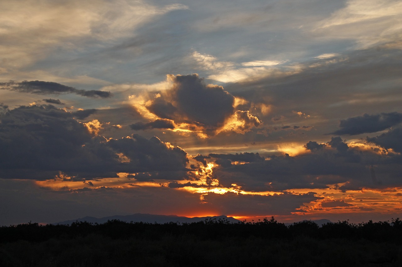 sunset evening sky romance free photo