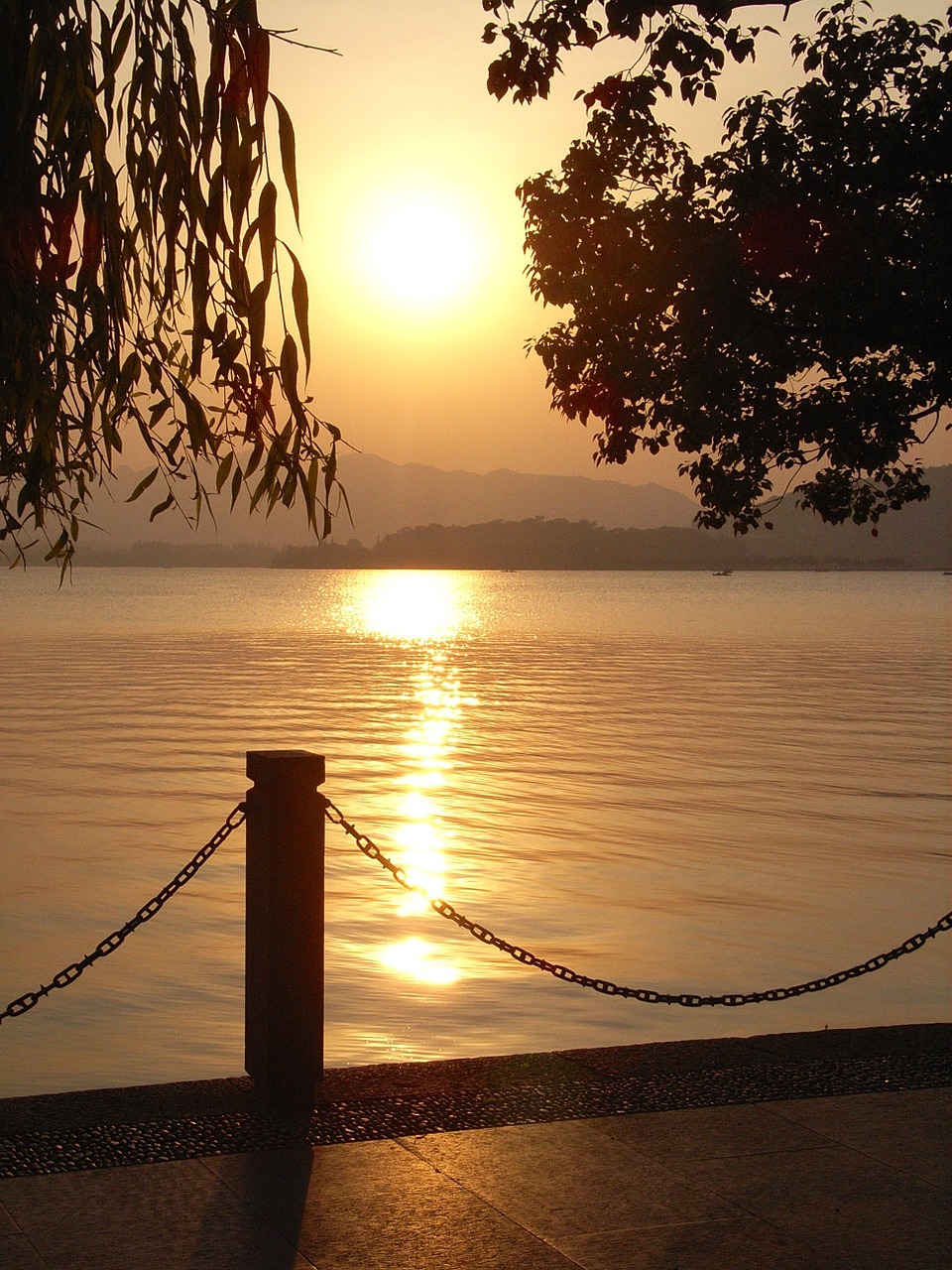 sunset lake abendstimmung free photo