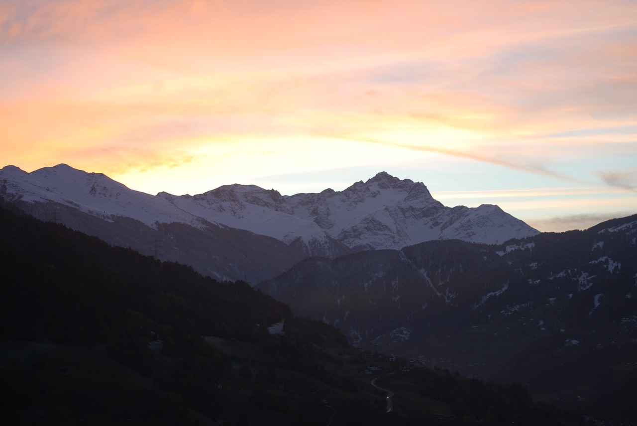sunset tyrol landeck free photo