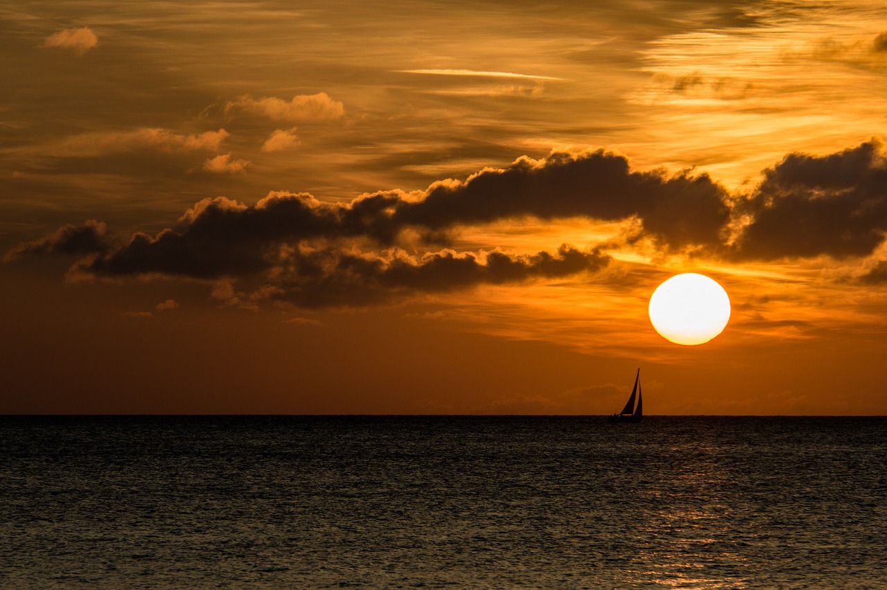 sunset clouds sea free photo