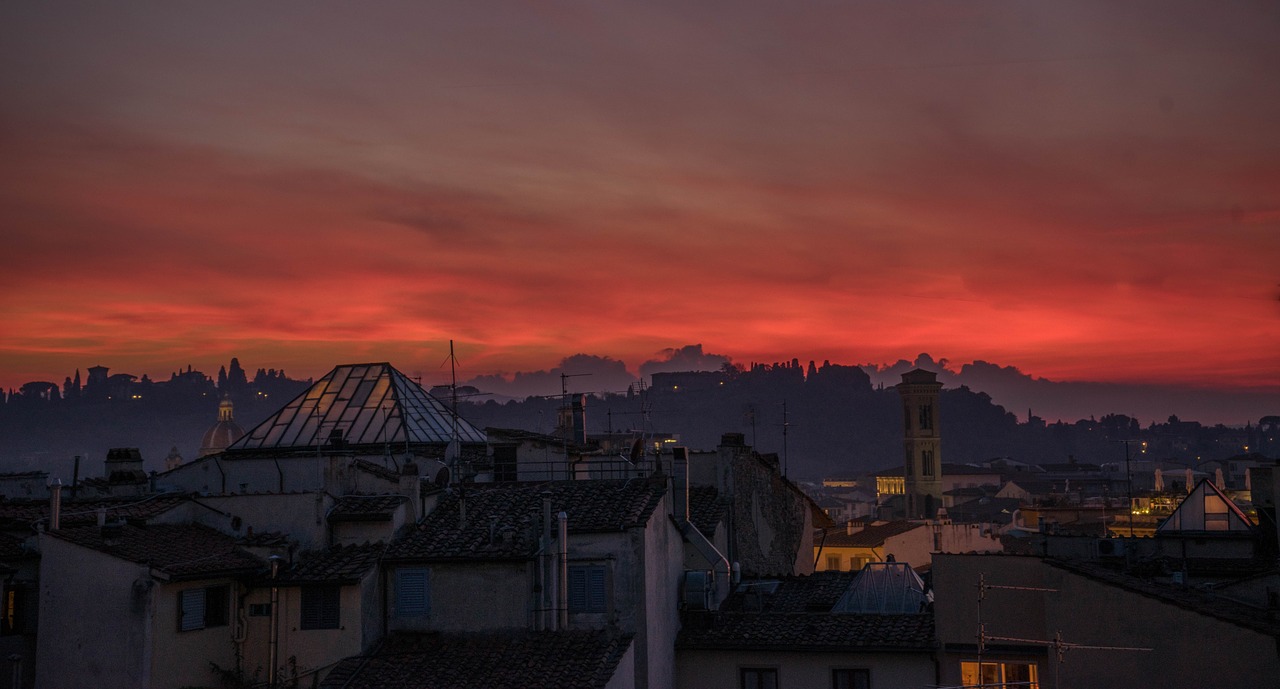 sunset italy skyline free photo