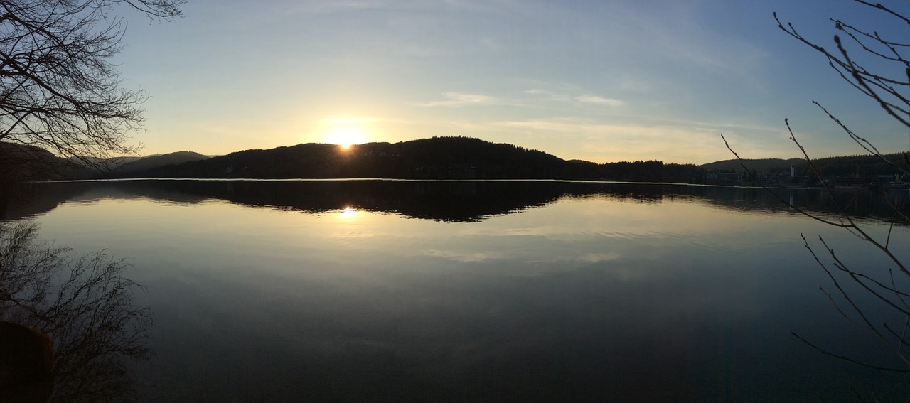sunset lake rest free photo