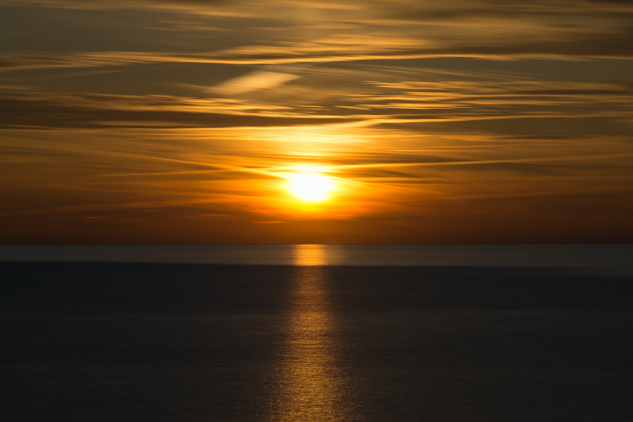 sunset sea water free photo