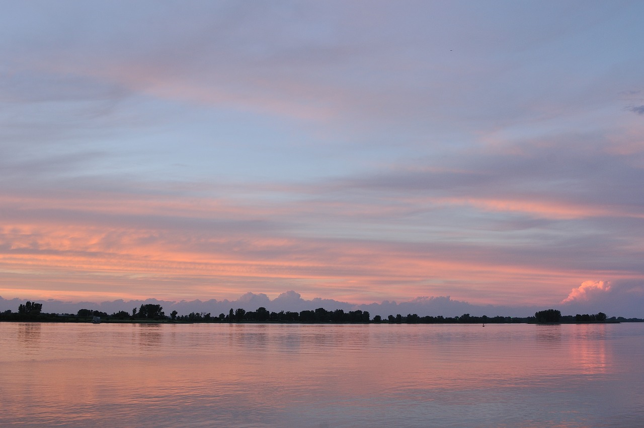 sunset river nature free photo