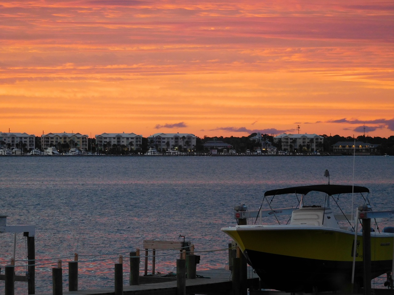 sunset boat evening free photo