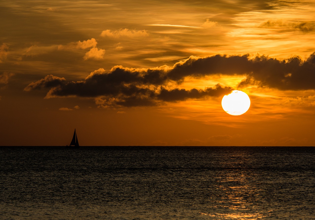 sunset clouds sea free photo