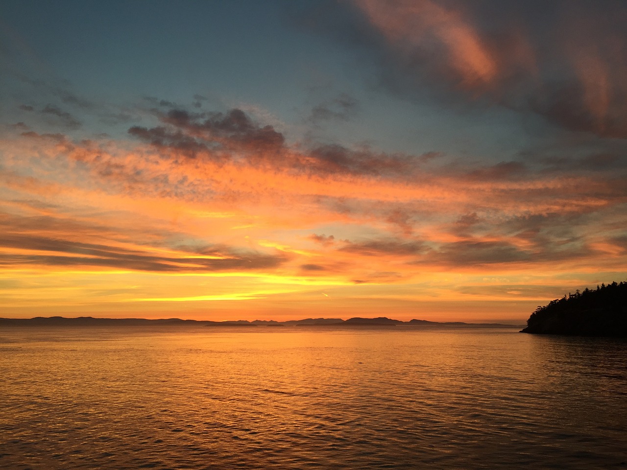 sunset washington san juan islands free photo