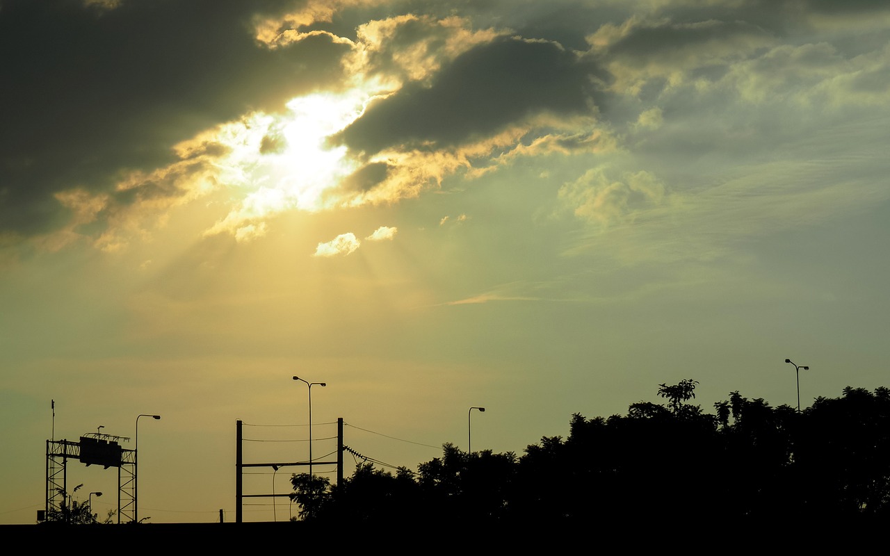 sunset evening cloud free photo