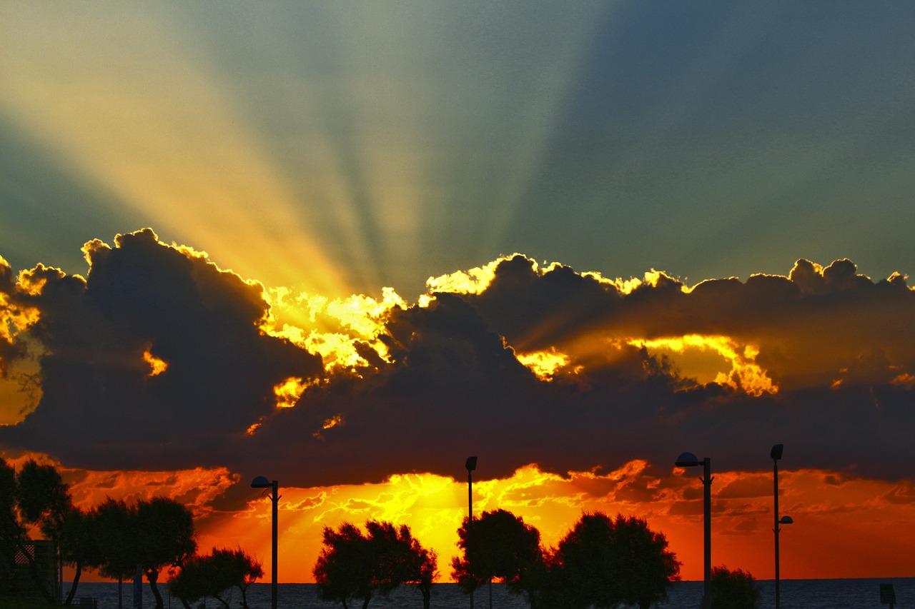 sunset sea evening free photo