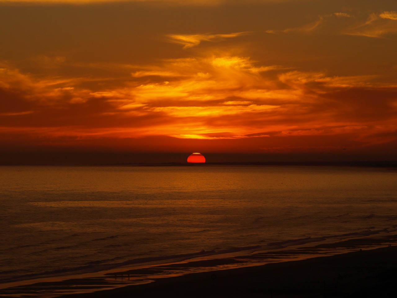 sunset algarve portugal free photo