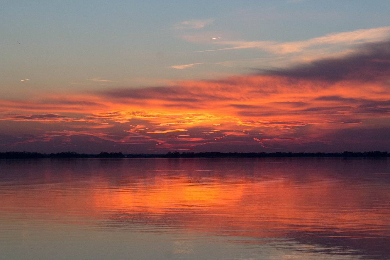sunset chesapeake bay water free photo