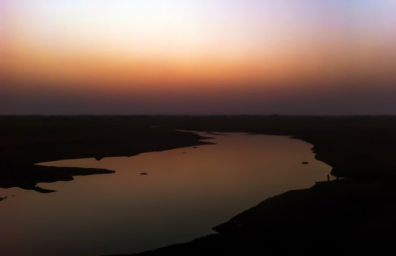 sunset river night-sky free photo