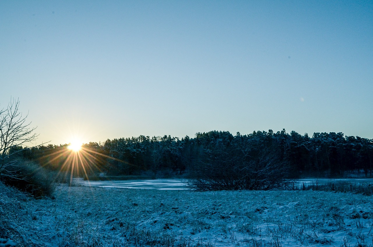 sunset winter snow free photo