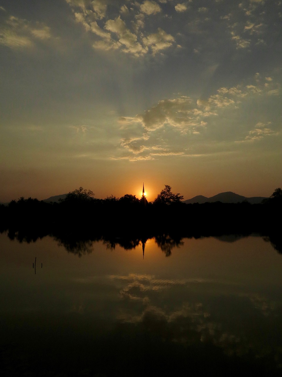 sunset temple thailand free photo