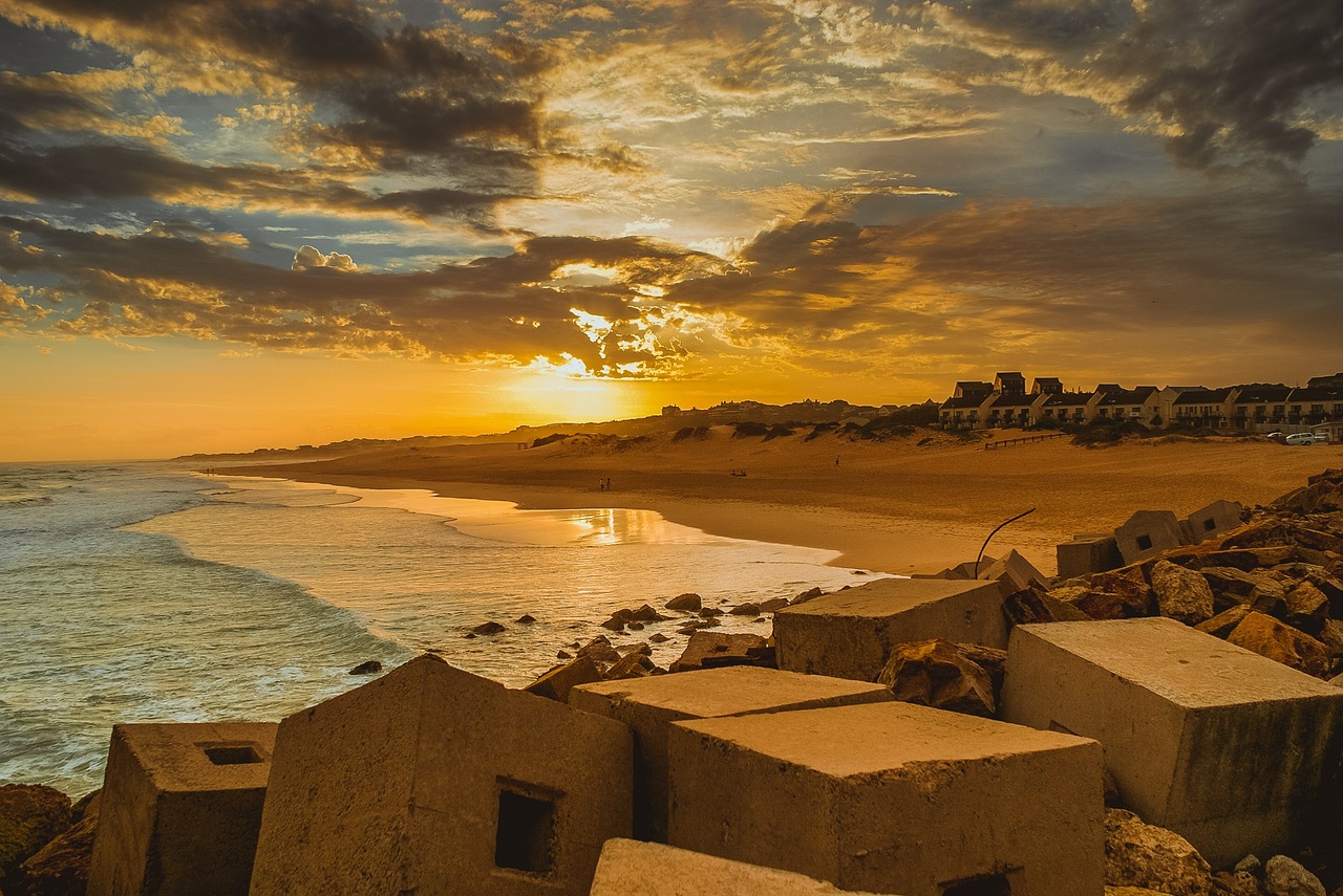 sunset pier south africa free photo