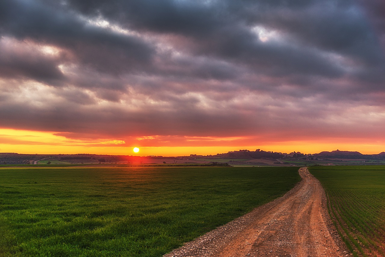 sunset red clouds free photo