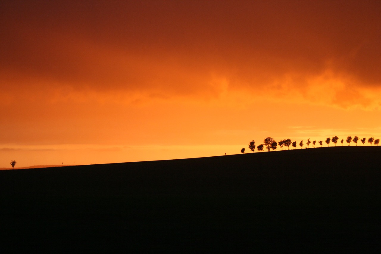 sunset distant evening sky free photo