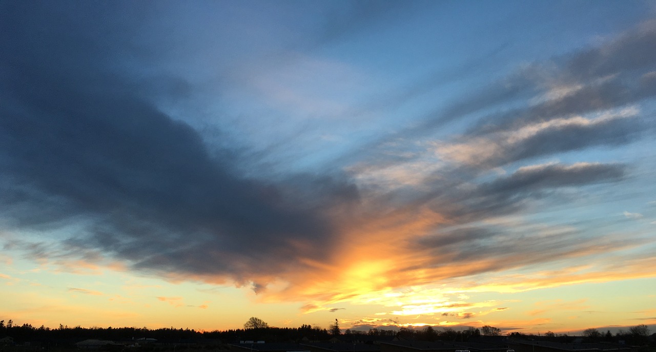 sunset clouds sky free photo