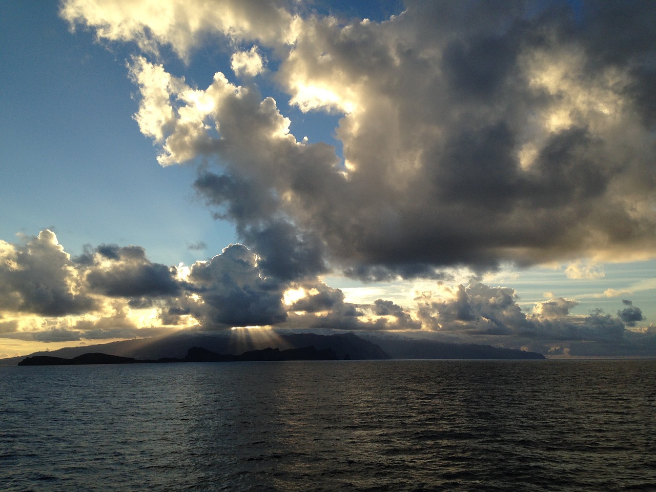 sunset sea clouds free photo