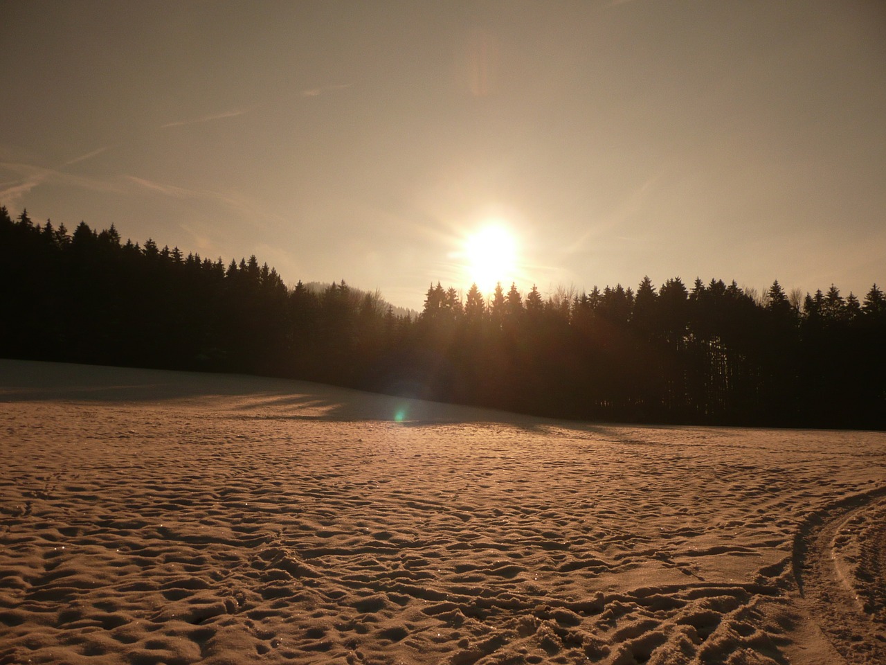 sunset winter sky free photo