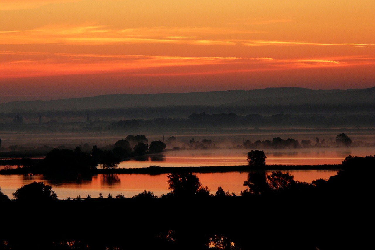 sunset croatia lake free photo