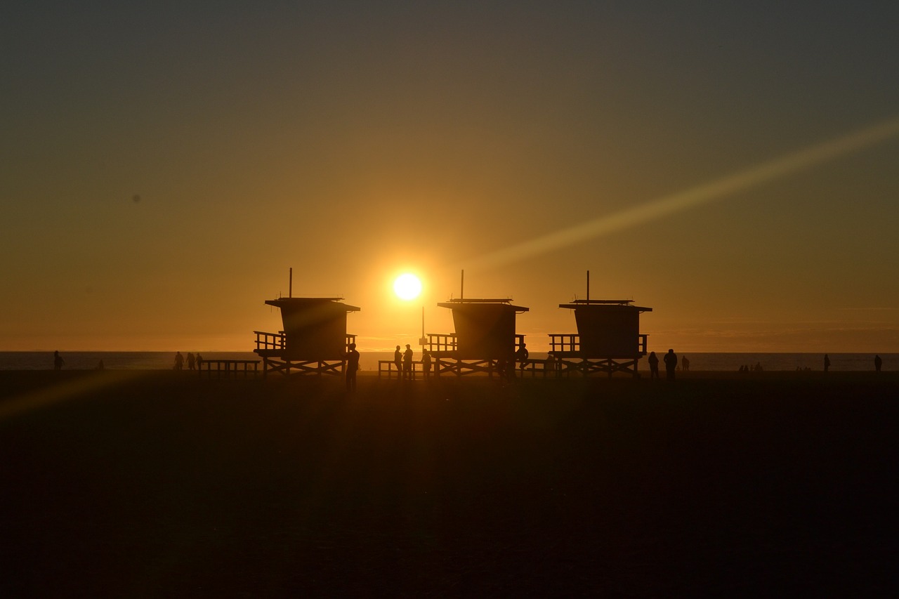 sunset beach sea free photo