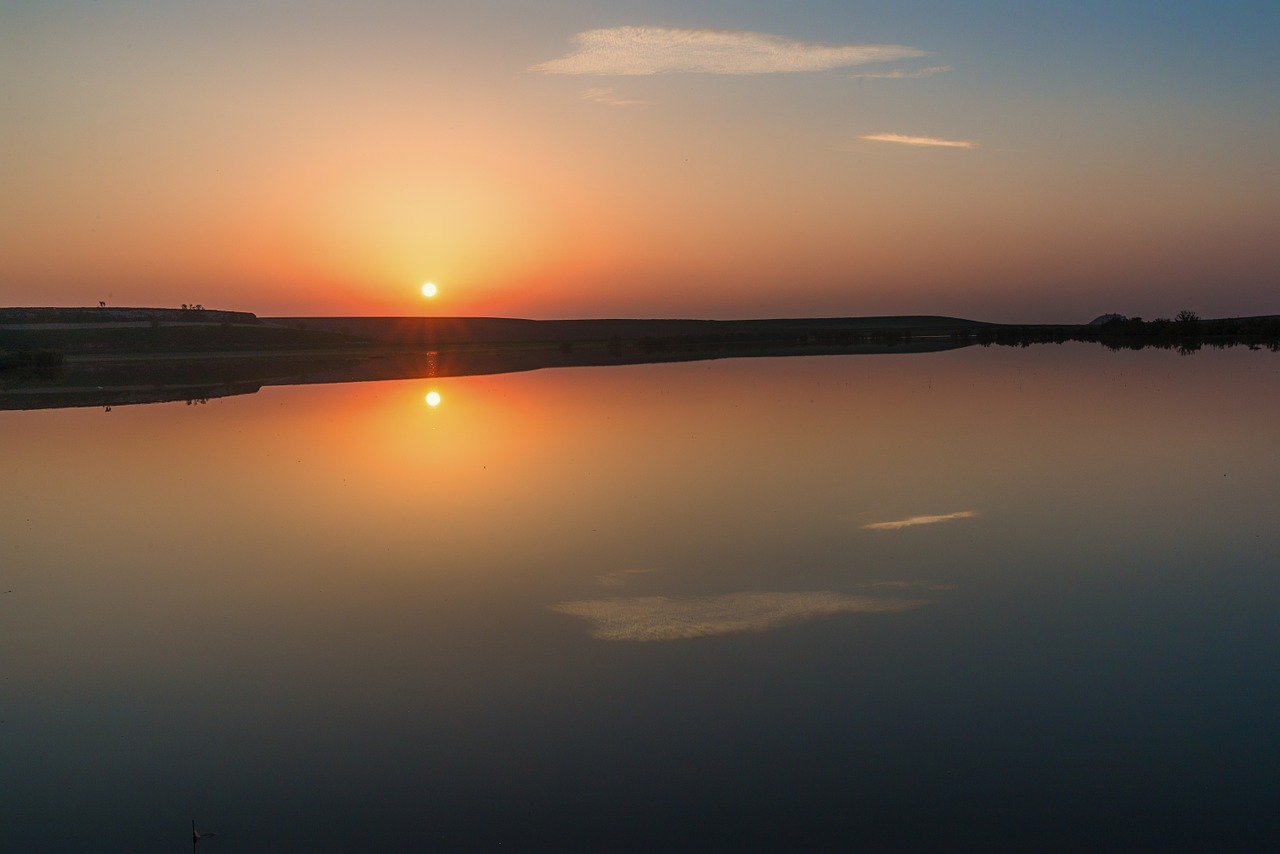 sunset horizon cloud free photo