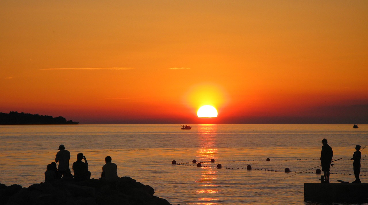 sunset sea istria free photo