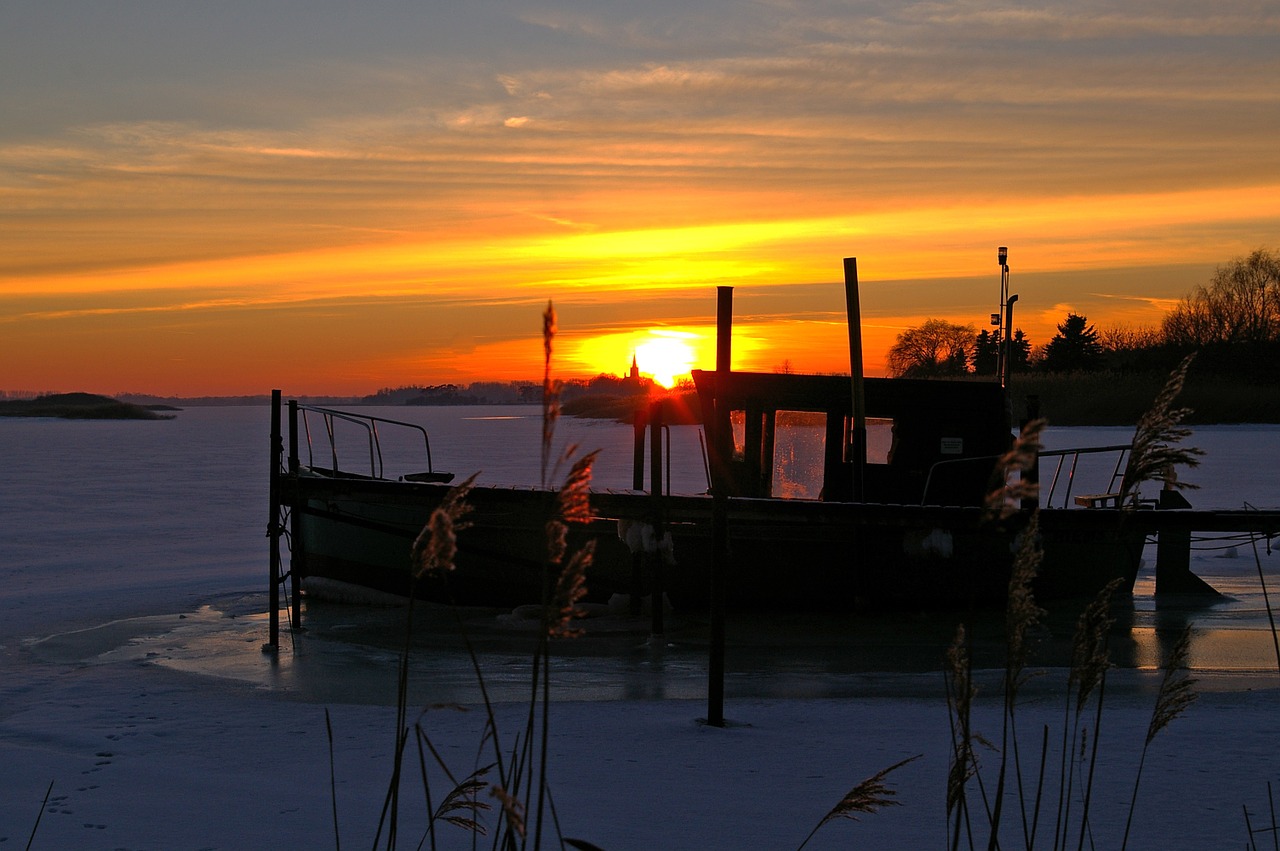 sunset winter evening winter free photo