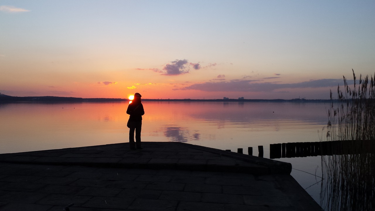 sunset melancholy müggelsee free photo