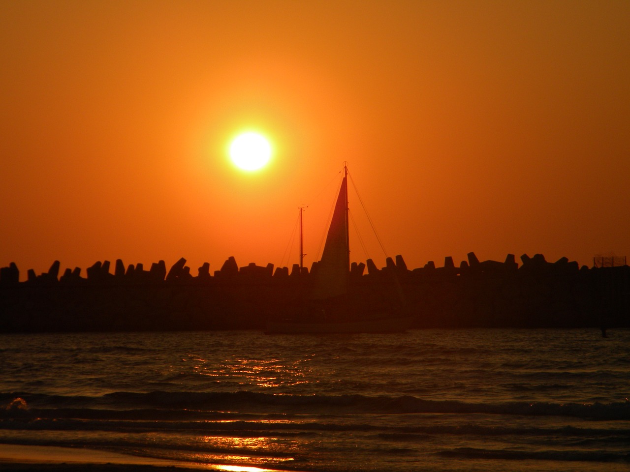 sunset sea soltse free photo