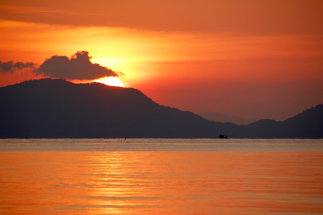sunset sea mallorca free photo
