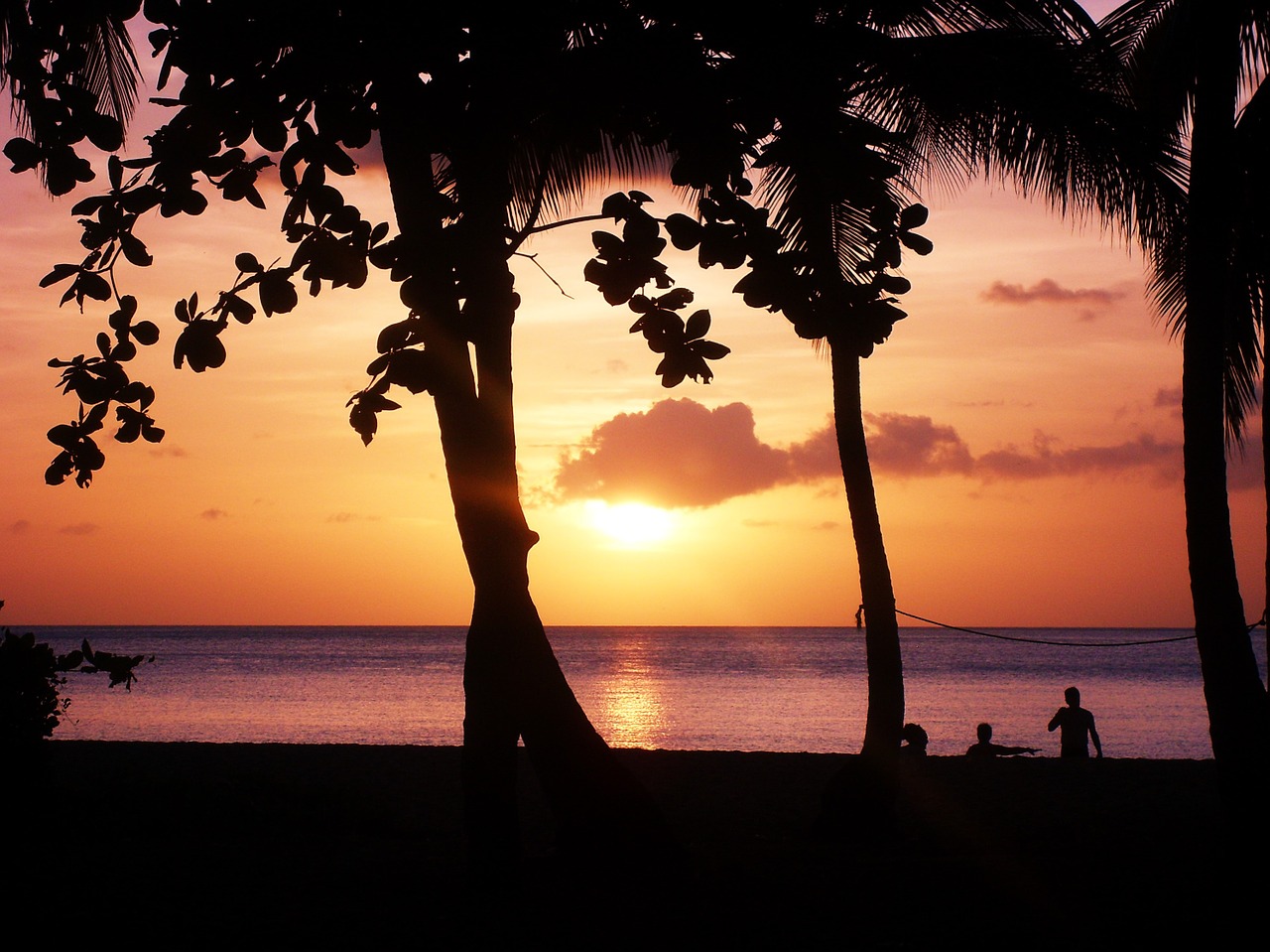 sunset beach guadeloupe free photo