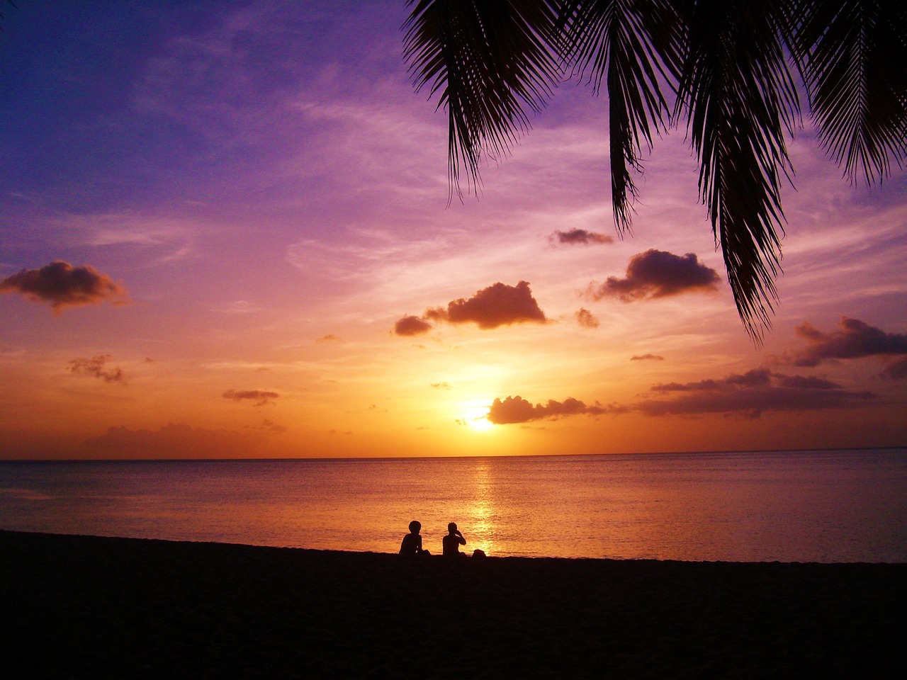 sunset beach guadeloupe free photo