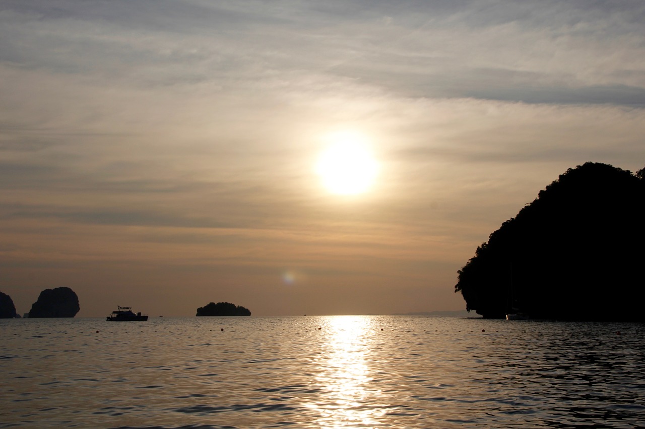 sunset thailand rock free photo