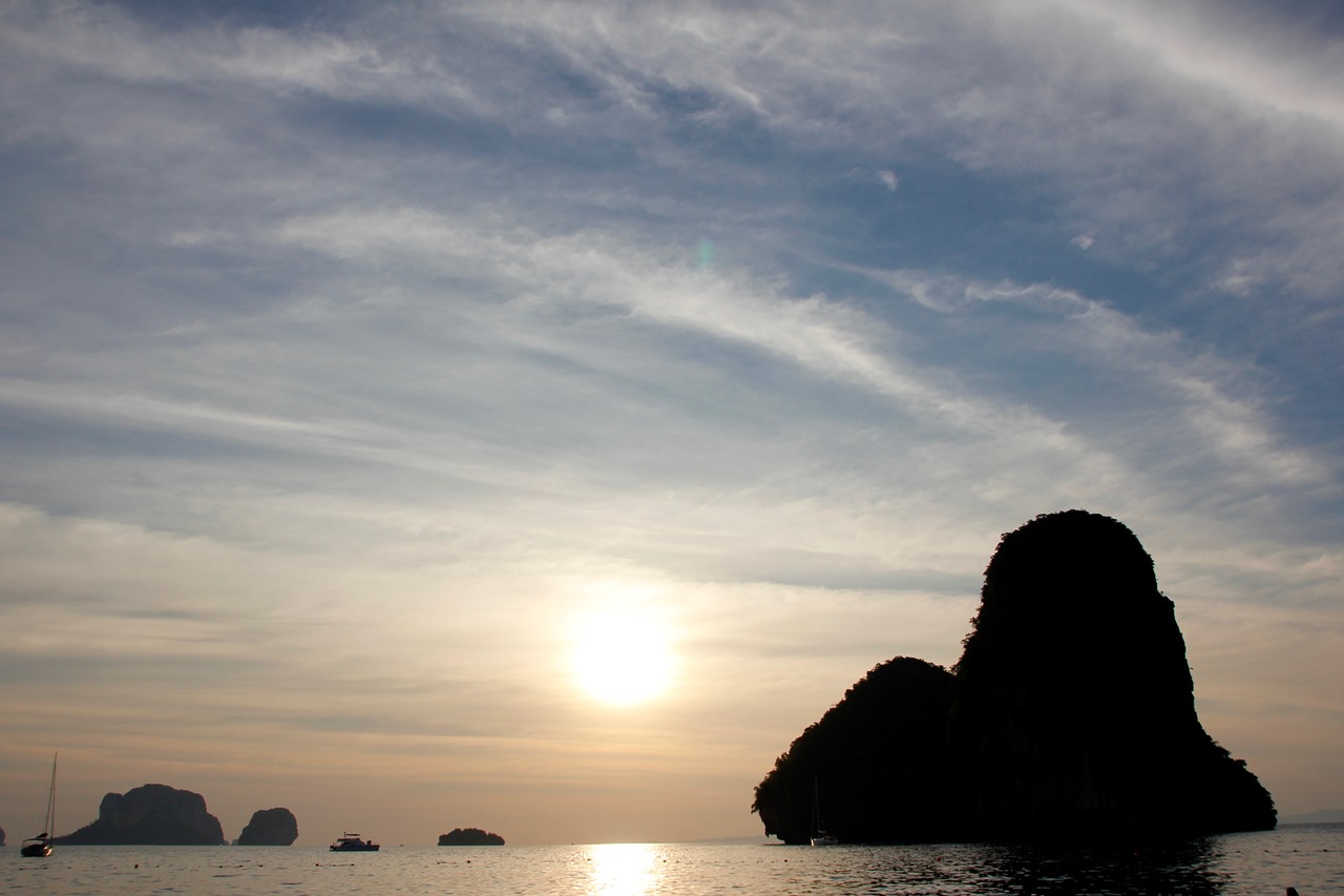 sunset thailand rock free photo