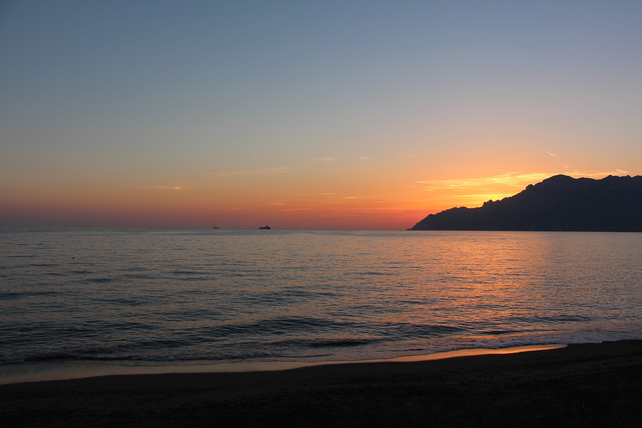 sunset amalfi coast salerno free photo